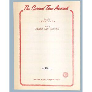 Vintage Second Time Around Sheet Music Sammy Cahn James Van Heusen Sinatra 1960